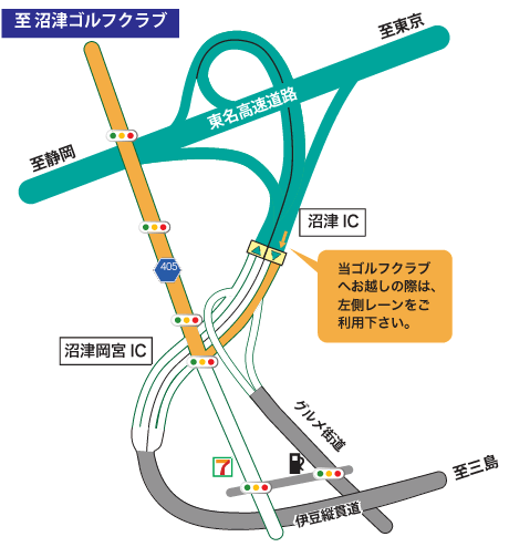東名高速道路からの地図
